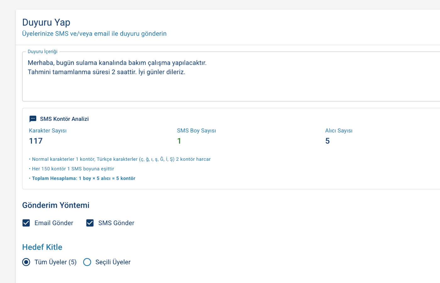 Duyuru Sistemi ekran görüntüsü